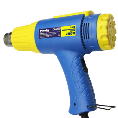 

Paola high power 2000W hot air gun stepless temperature control with light industrial electric hair dryer car foil shrink drying baking gun 8603