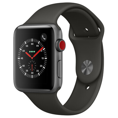 

Apple Watch Series 3 Smart Watch (GPS + сотовая сеть 42 мм Deep Space Серый алюминиевый металлический корпус Серый спортивный ремешок MR342CH / A)