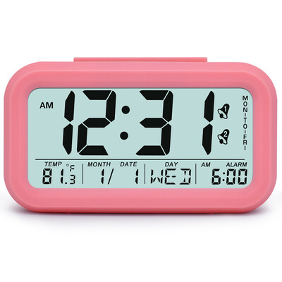 

Large Digital Alarm Clock LCD Student Bedroom Electronic Clock Snooze Sensor Kids Table Clock School Product Night Light 2 Alarm