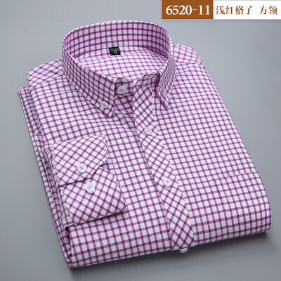 

Business Men Casual Long Sleeve Shirt Oxford Textile Four Seasons Silm Fit