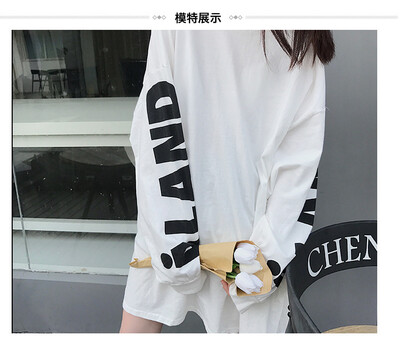 

2017 fashion new autumn new loose in the long section of the sweater women round neck collar letters printed long sleeves shirt