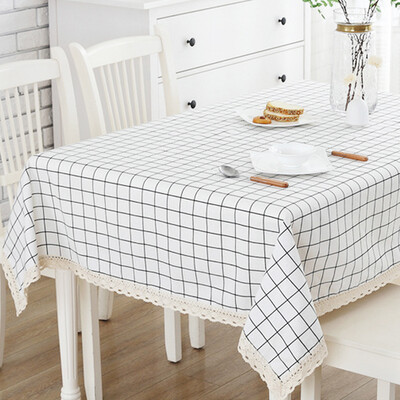 

Cotton Grid Tablecloth Garden Rectangle Table Cloth Furniture Dustproof Towels Placemat (39.4*55inch) 460932