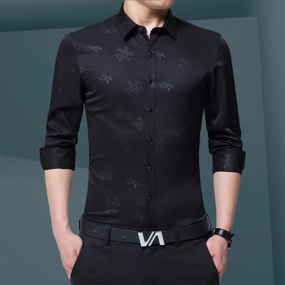 

2017 autumn new men's long-sleeved shirt Slim-free hot dress spring and autumn shirt as gift for men