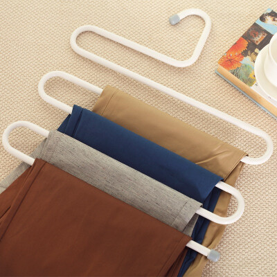 

Jingdong supermarket] Sheng silk is still goods Iron -type multi-layer pants racks single color 2 fitted with white