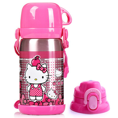 

【Jingdong supermarket】 HELLO KITTY Hello Kitty Insulation Cup male and female students stainless steel water cup children's kettle double cup cover 600ML transparent powder