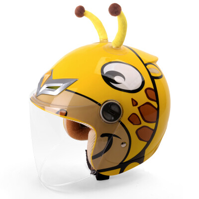 

Mustang (YEMA) Children's Helmets Cute Cartoon Helmet Motorcycle Electric Car Helmet Boy and Girl Four Seasons Half Helmets Winter One Size Giraffe