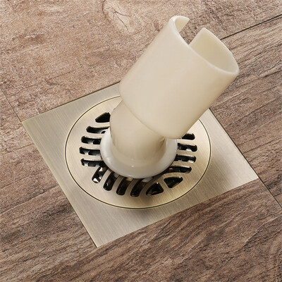 

HIDEEP Bathroom accessories Square round green bronze material bathroom floor drain