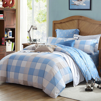 

[Jingdong Supermarket] Meng Jie home textiles produced MINI MEE bedding sets cotton printing four sets of children's bed sheets quilts high castle blue 1.5 m bed 200 * 230cm