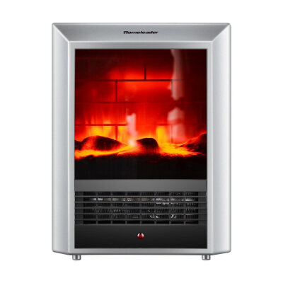 

Homeleader Electric Fireplace, Mini F3T Free-standing Portable Fireplace Heater, 750/1500W, Silver