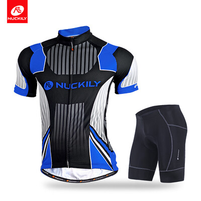 

NUCKILY Mens summer sport wear cycling jersey&shorts with 3d padding suit