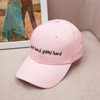 

New work hard duck cap embroidery alphabet couple baseball cap men and women casual simple sun hat