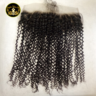 

Grade 8A Virgin Human Brazilian Kinky Curly Lace Frontal Closure Full Lace Frontals 13X4 Ear to Ear With Baby Hair