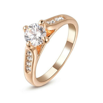 

Yoursfs® 18K Rose Gold Plated 0.5CT Имитированное кольцо для бриллиантов Используйте австрийское обручальное кольцо для бриллиантов