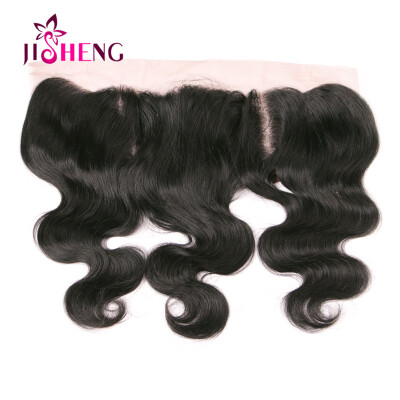 

Peruvian Virgin Hair Pre Plucked Lace Frontal Closure 13x4 Body Wave Nautral Color Bleached knots With Baby Ha