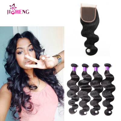 

SQ Hair Peruvian Virgin Hair Body Wave 4 Bundles with Closure Tissage Virgin Unprocessed Human Hair Bundles with Lace Closure