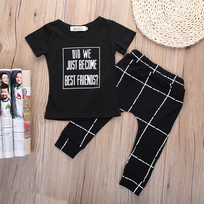 

2Pcs Newborn Baby Boys Short sleeve T-shirt Tops Pants Outfits Set Clothes