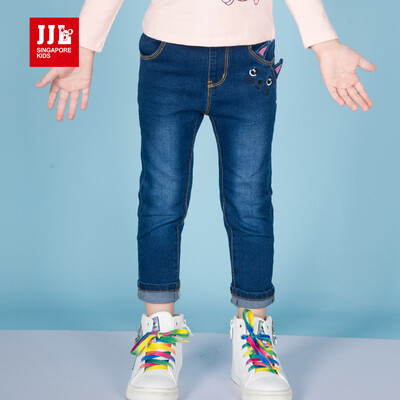 

JJLKIDS Partner Club Children&39s Wear Jeans Autumn Children&39s Pants Women&39s Casual Pants GQK73036 Cowboy Blue 110