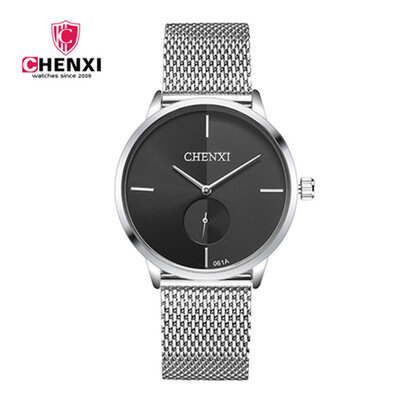 

CHENXI Women Watch Men Stainless Steel Ultra-thin Strap Wristwatch Simple Fashion Classic Watches