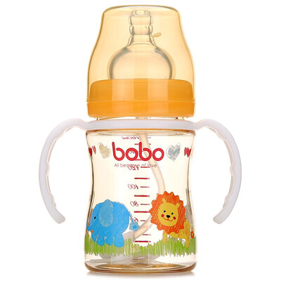 

music baby (bobo) PPSU wide caliber bottle suction tube with handle (300ml orange)