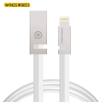 

Bee wing apple 6 6S 7 data line zinc alloy noodle line 1 meter ivory white phone charger line power cord support iphone5 5s 7P SE ipad air mini