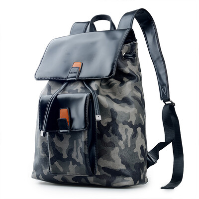 

WOODSEED/Double shoulder bag man backpack han version of the fashion trend of the camouflage leather bagWS8846
