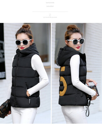 

2017 autumn and winter new cotton vest Korean Slim short paragraph wild feather cotton vest female jacket tide