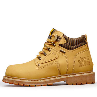 

Lace-Up Men Fashion Boots EU 38-44 Durable Rubber Sole Man Nubuck Leather Ankle Shoes