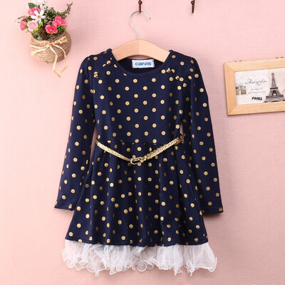 

Lovely Baby Girl Lace Tulle Prom Dress + Brown Polka Dot Dress