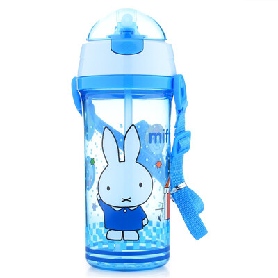 

Jingdong supermarket] Miffy kettle children's cups straw cup summer (550ml) large capacity PP children's kettle 496 pink