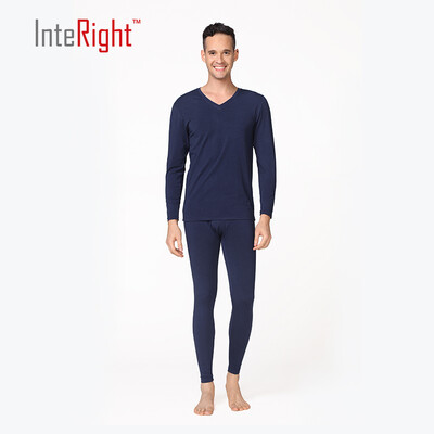 

INTERIGHT Qiu Qiu Qiu pants male Modal cotton V-neck thermal underwear basic set deep horse gray XXL