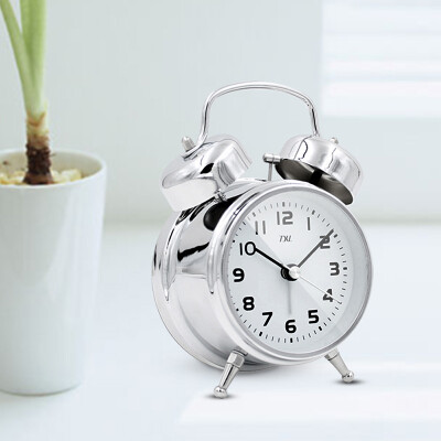 

3.5 Inch Student Classic Metal Bell Alarm Clock Silent Sweep Retro Needle Table Clock Backlight Quartz Mini Desk Clock