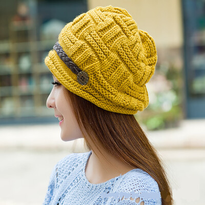 

Winter wool cap female cute fashion warm ear protection hat autumn and winter thick plus velvet knitted hat