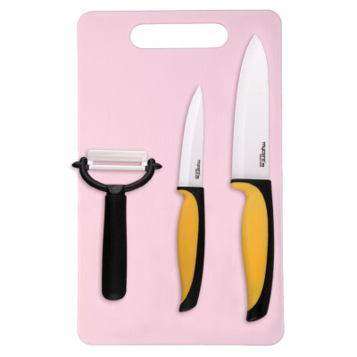 

USC MYCERA ceramic cutting board cutting board set of four sets of kitchen knives slicing knife melon peeler yellow TQQ04Y