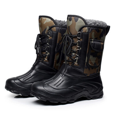 

Autumn Winter Warm Men Fashion Snow Boots Military Fishing Skiing Waterproof Simple Casual Mid-calf Shoes