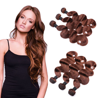 

7A Grade Brazilian Virgin Hair 3 Bundles Body Wave Light Brown #4 Body Wave 100% Unprocessed Human Hair Cheap Bundles