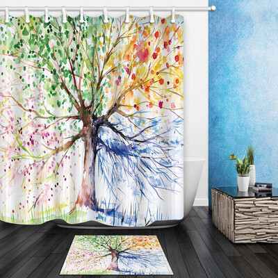 

71 X 71 Inch digital printing Anti Bacterial Waterproof Polyester Shower Curtain set