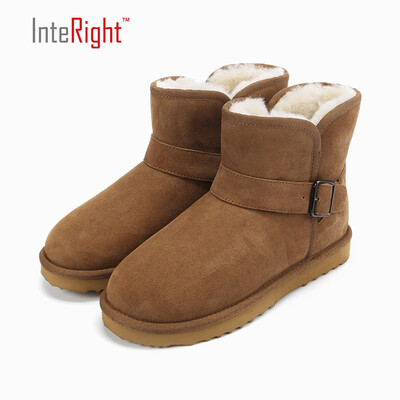 

INTERIGHT fur one warm low tube bare boots snow boots womens boots womens shoes maroon 38
