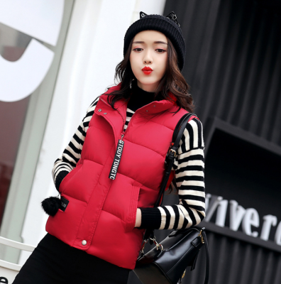 

2017 autumn and winter new Korean version of the collar fashion casual warm horse clamp down cotton vest female vest