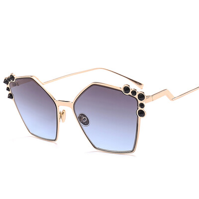 

Peekaboo vintage polygon sunglasses women brand designer high quality 2018 metal brown pink fashion sun glasses female uv400
