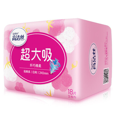

Kotex Kotex супер вата, гигиеническая салфетка поцелуй ежедневно 240mm18 классический мягкий хлопок лист установлен тонкий серии