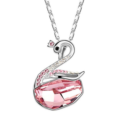 

Austrian Crystal Necklace Pendants for Women Mother Girl Gifts Fashion Jewelry Swan Pendants High Quality 5537