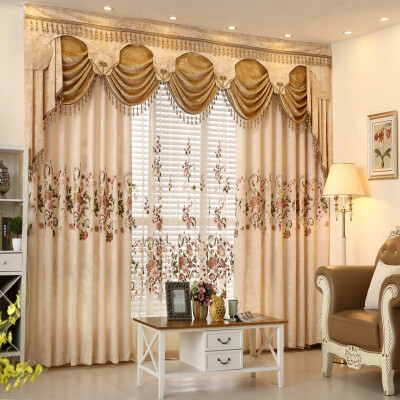 

1pc no Tulle&ValanceSIZEW100CMXL200CM European Gloden Royal Luxury Curtains for Bedroom Window Curtains for Living Room Ele