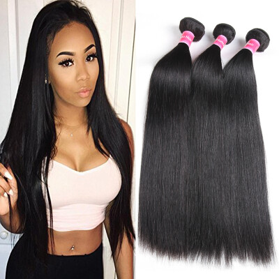 

Fine Plus Malaysian Unprocessed Virgin Straight Hair 3 Bundles100% Virgin Human Hair Weave Natural Color Can be Dyed and Bleached