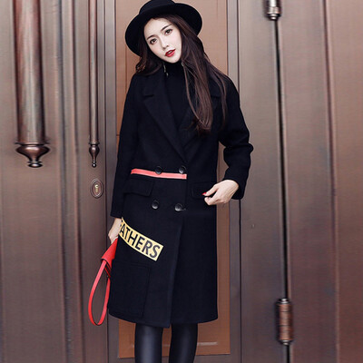 

Markentsee 2017 new women&39s winter Korean fashion Slim temperament loose in the long section of elegant simple wool coat zx16101103 camel
