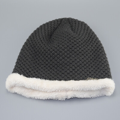 

New winter man hat plus velvet ear protection warm knitted wool hat male cap