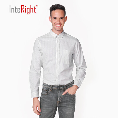 

INTERIGHT mens striped casual shirt