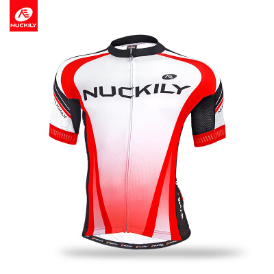 

NUCKILY Men's Summer cycling jersey coutom designs made with multi function features fabric