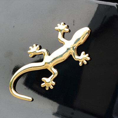 

Huashi metal car stickers personality body stickers thick pure solid gecko car stickers avoid the car decoration gold