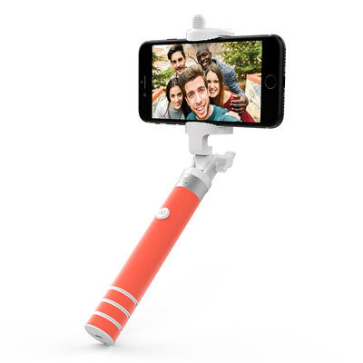 

ESCASE Bluetooth self-portrait bar step stretch instantly expandable Collapsible 360 ​​° self-portrait artifact ZPG-01 for Apple Android vitality orange