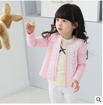 

Baby Kids Girls Princess Casual Cotton Lace Shirts Coat Outerwear 1-6Y PinkBlue
